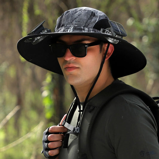 Outdoor Sun Hat With Solar Fans